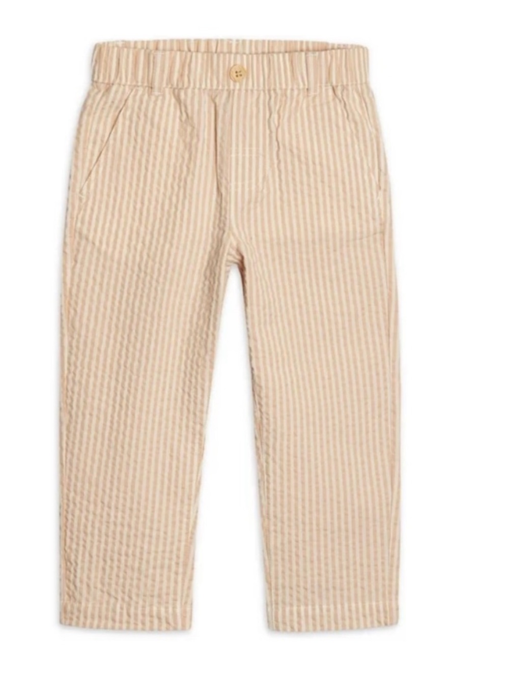 ❗️Boys Seersucker Beige Elastic Waist Pants 5T